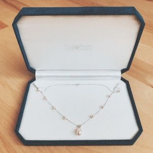 14k white gold & pearl necklace